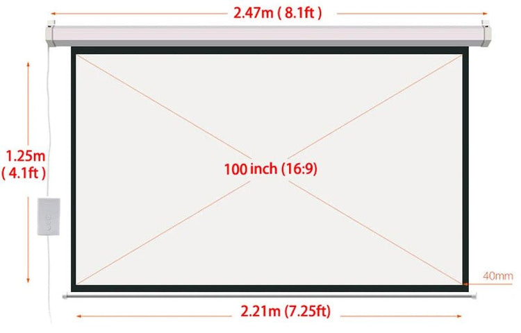 100" Electric Projection Screen with Remote - My Own Cosmos