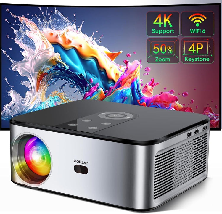 4K Ultra HD Smart Home Theater Projector 21000L, Auto Keystone, 5G WiFi, Android OS - My Own Cosmos