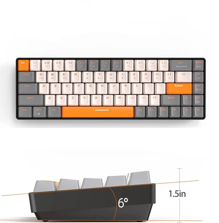 Compact Wireless Mechanical Keyboard with Dual Mode for PC PS4 Xbox iPhone iPad - My Own Cosmos