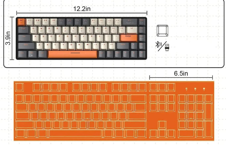 Compact Wireless Mechanical Keyboard with Dual Mode for PC PS4 Xbox iPhone iPad - My Own Cosmos