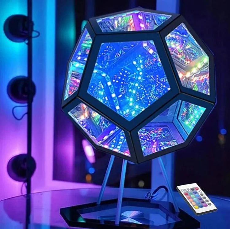 Infinity Mirror Dodecahedron Lamp - My Own Cosmos