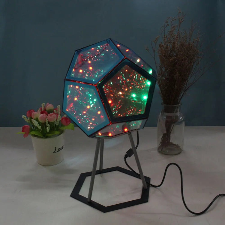 Infinity Mirror Dodecahedron Lamp - My Own Cosmos