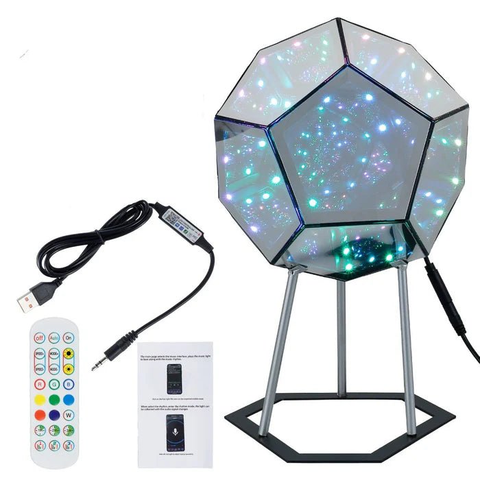 Infinity Mirror Dodecahedron Lamp - My Own Cosmos