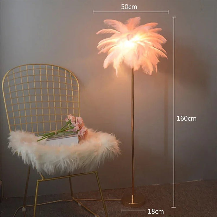 Ostrich Feather LED Floor Lamp - My Own Cosmos