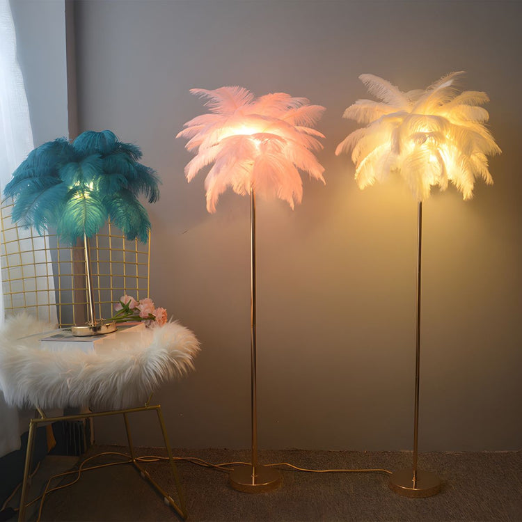 Ostrich Feather LED Floor Lamp - My Own Cosmos