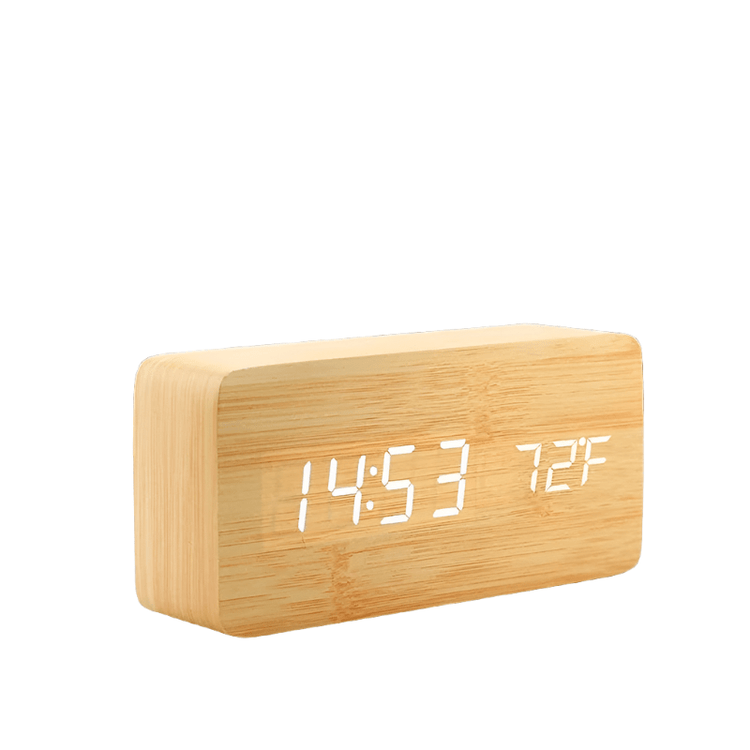 Wooden Digital Alarm Clock with Temperature Display - My Own Cosmos