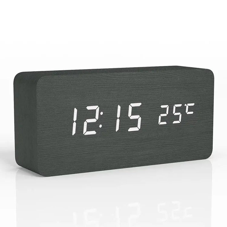 Wooden Digital Alarm Clock with Temperature Display - My Own Cosmos