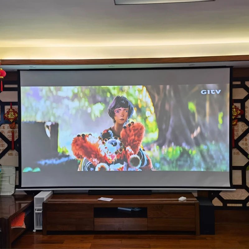 100" Electric Projection Screen with Remote - My Own Cosmos