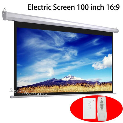 100" Electric Projection Screen with Remote - My Own Cosmos