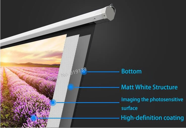 100" Electric Projection Screen with Remote - My Own Cosmos