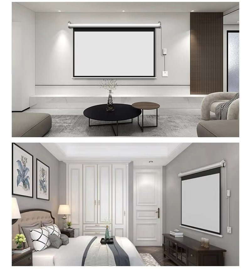 100" Electric Projection Screen with Remote - My Own Cosmos