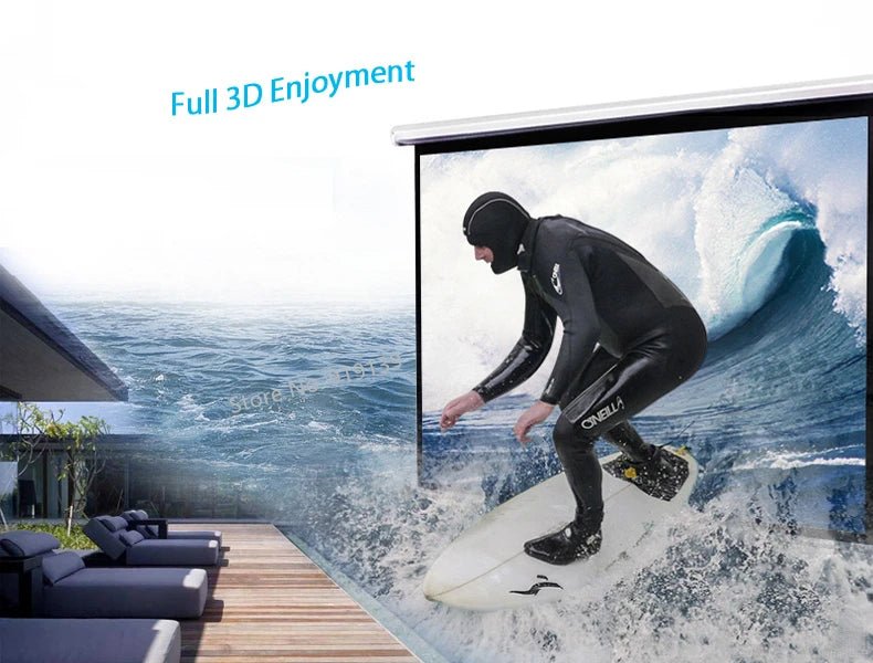 100" Electric Projection Screen with Remote - My Own Cosmos