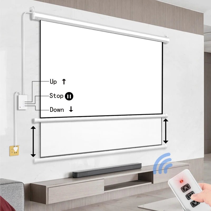 100" Electric Projection Screen with Remote - My Own Cosmos