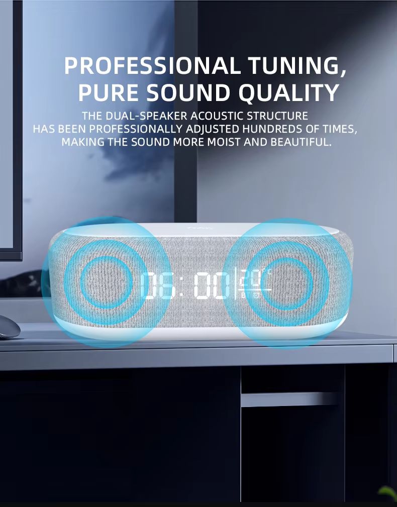 15W Fast Wireless Charging Alarm Clock with LED Night Light & USB Port - My Own Cosmos