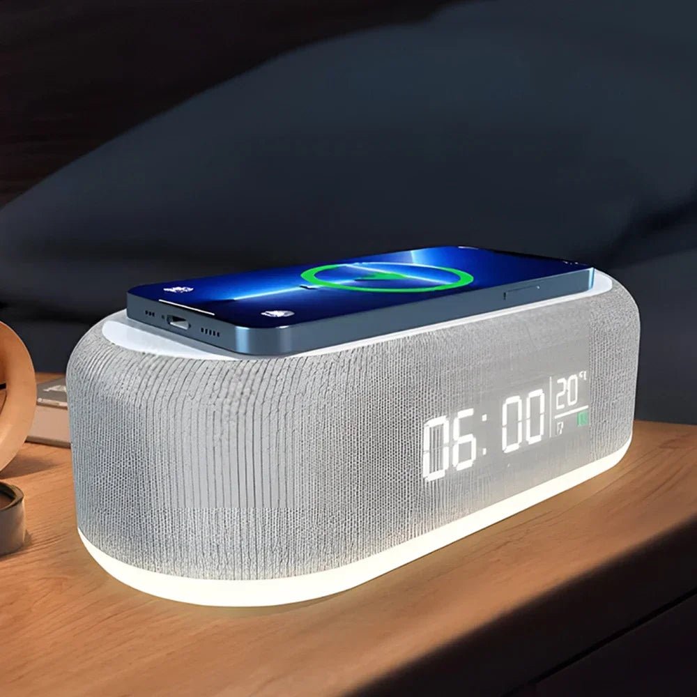 15W Fast Wireless Charging Alarm Clock with LED Night Light & USB Port - My Own Cosmos