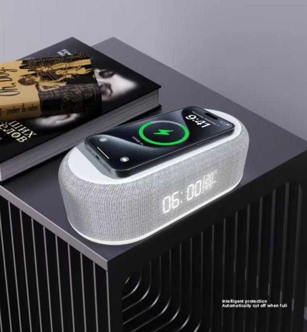 15W Fast Wireless Charging Alarm Clock with LED Night Light & USB Port - My Own Cosmos