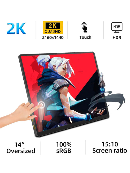 2K 14" Portable Monitor for Laptops & Gaming - My Own Cosmos