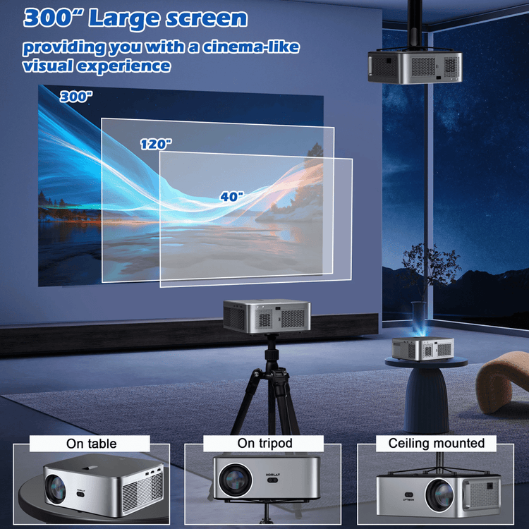 4K Ultra HD Smart Home Theater Projector 21000L, Auto Keystone, 5G WiFi, Android OS - My Own Cosmos