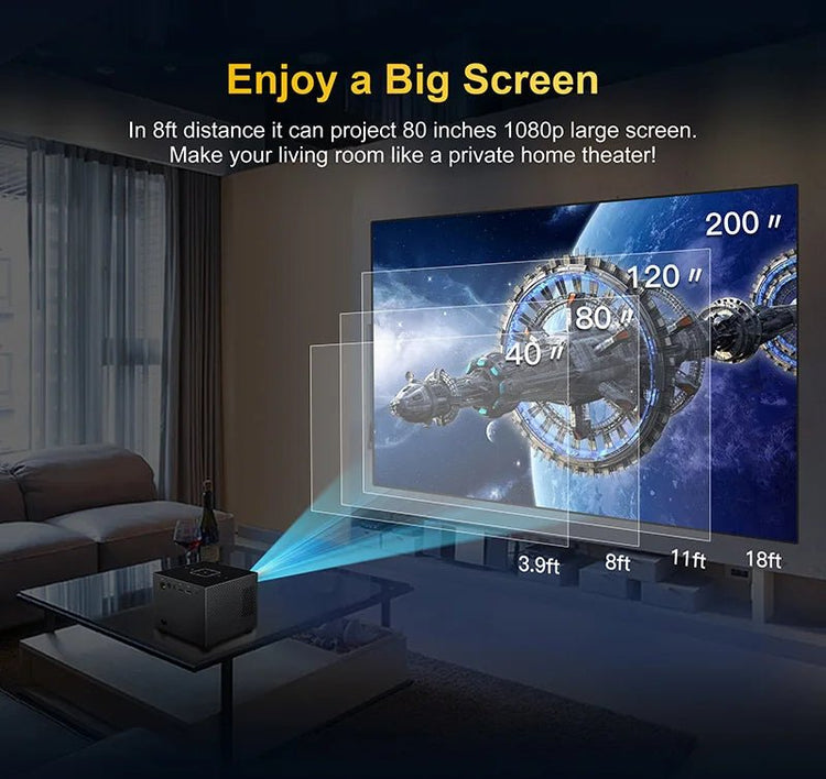 8K/4K Portable Smart Projector with Voice Control - My Own Cosmos