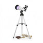 Telescope with Extended Tripod on White Background