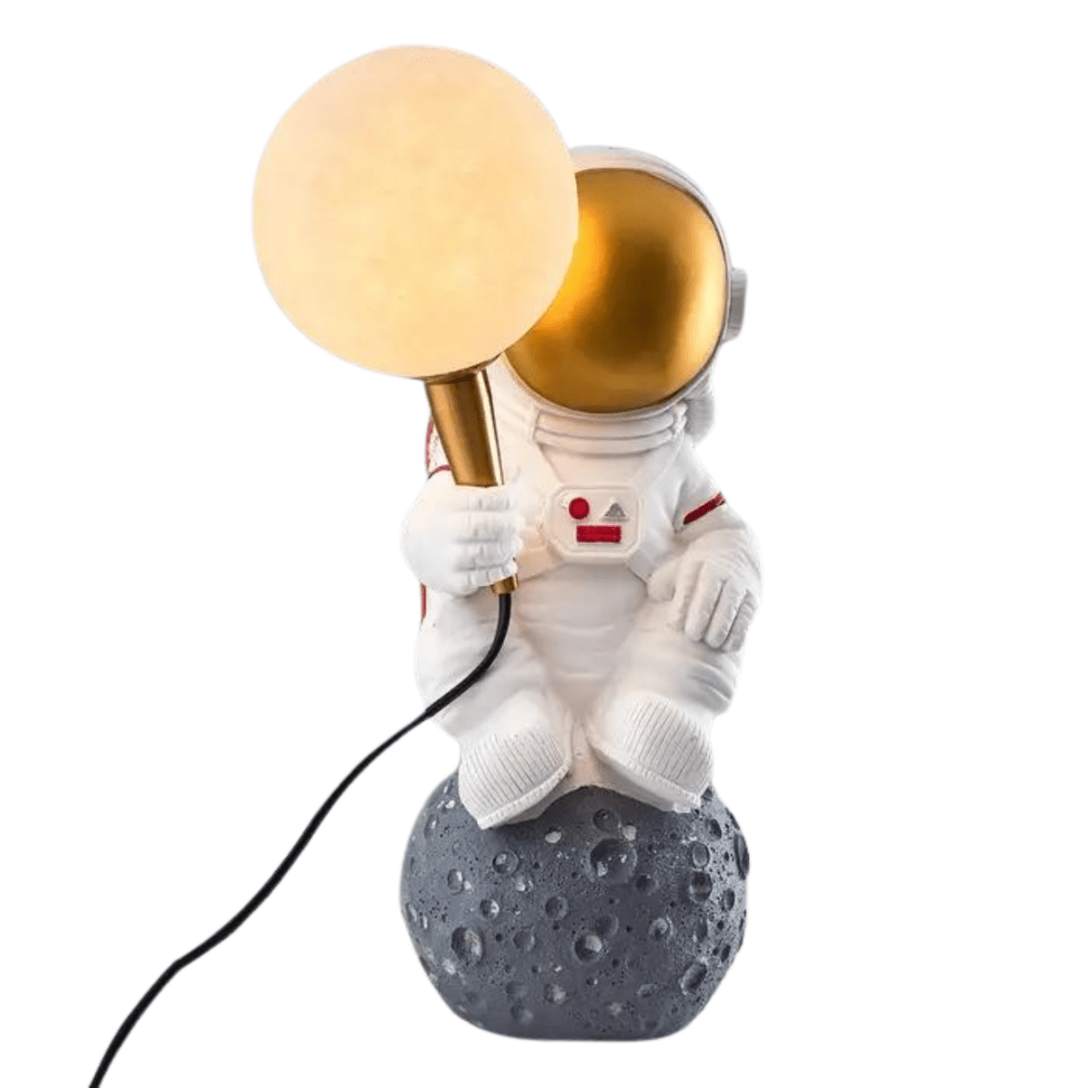 Astronaut Figure Holding the Moon Desk Lamp - My Own Cosmos