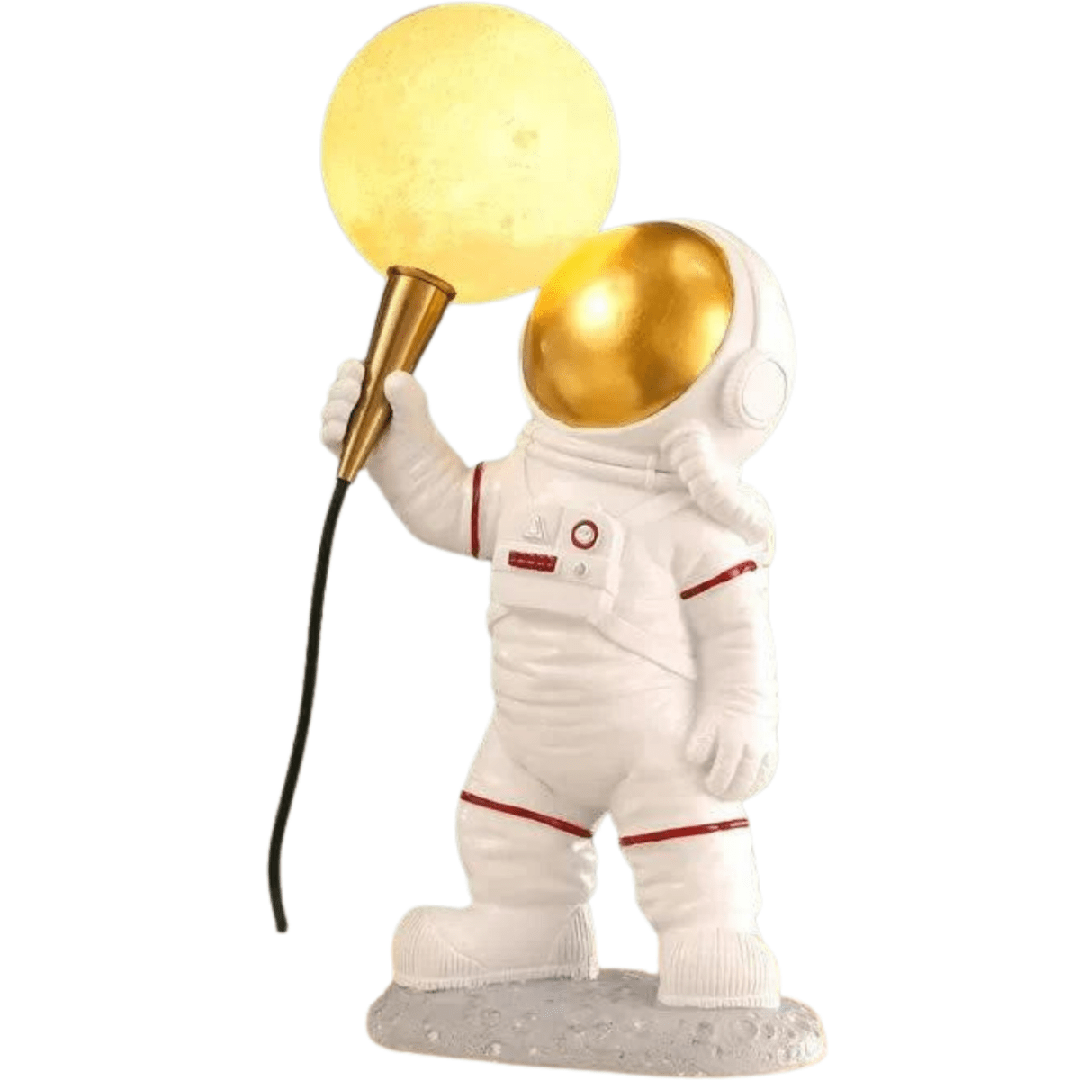Astronaut Figure Holding the Moon Desk Lamp - My Own Cosmos