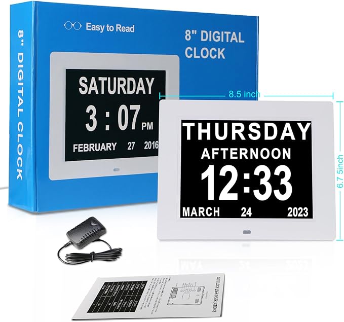 Dementia Care Clock Extra - Large Digital Display for Seniors - My Own Cosmos