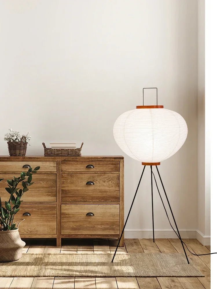 Elegant Wabi - Sabi Rice Paper Floor Lamp - My Own Cosmos