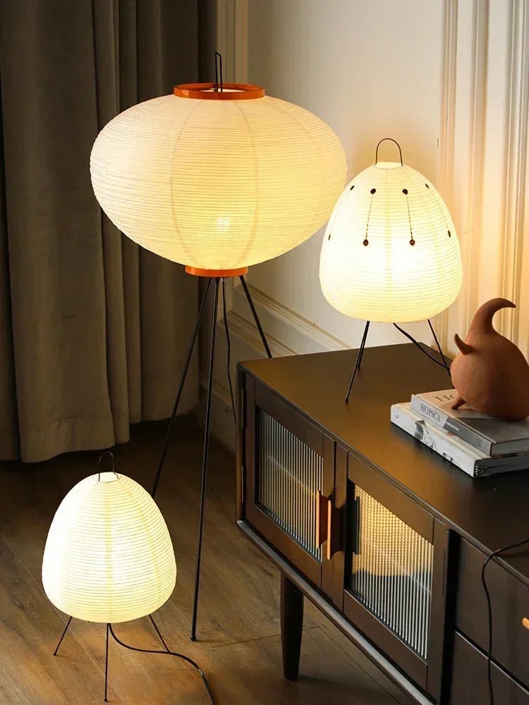 Elegant Wabi - Sabi Rice Paper Floor Lamp - My Own Cosmos