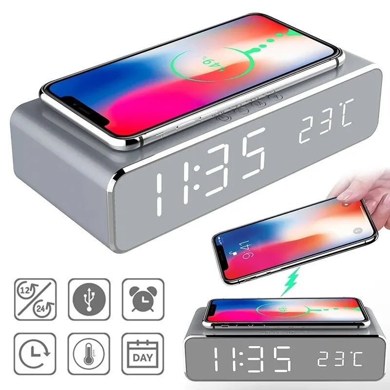 Fast Wireless Charger & LED Alarm Clock with Thermometer - My Own Cosmos