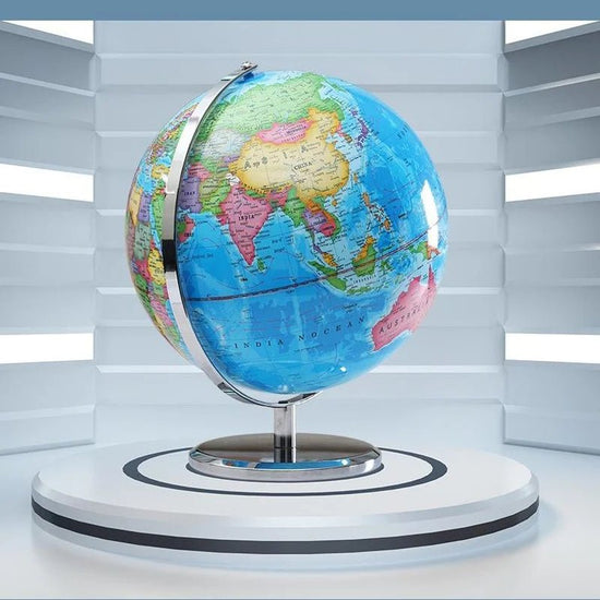 Illuminated 25cm World Globe with LED Light - My Own Cosmos