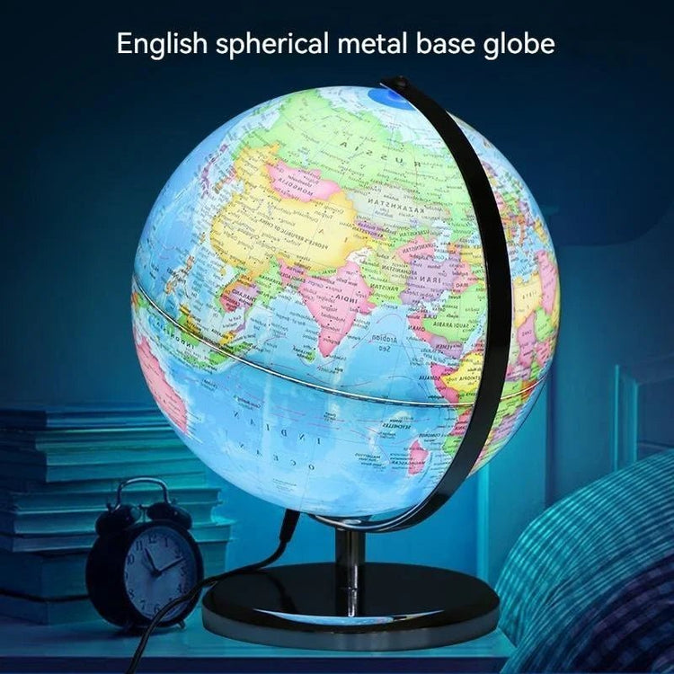 Illuminated 25cm World Globe with LED Light - My Own Cosmos