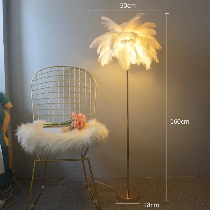 Ostrich Feather LED Floor Lamp - My Own Cosmos