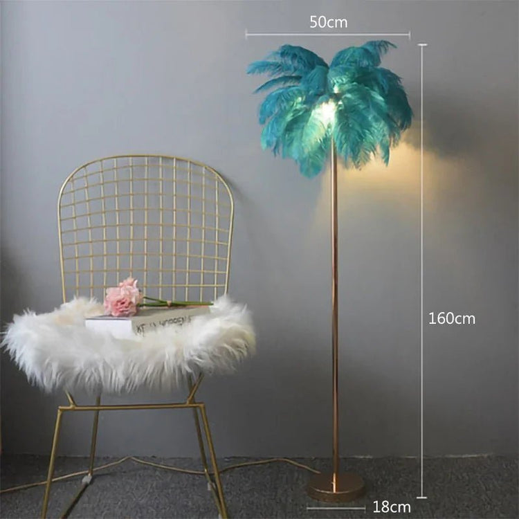 Ostrich Feather LED Floor Lamp - My Own Cosmos