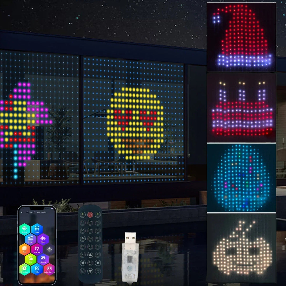 Smart RGB Curtain Lights with Bluetooth & Music Sync - My Own Cosmos