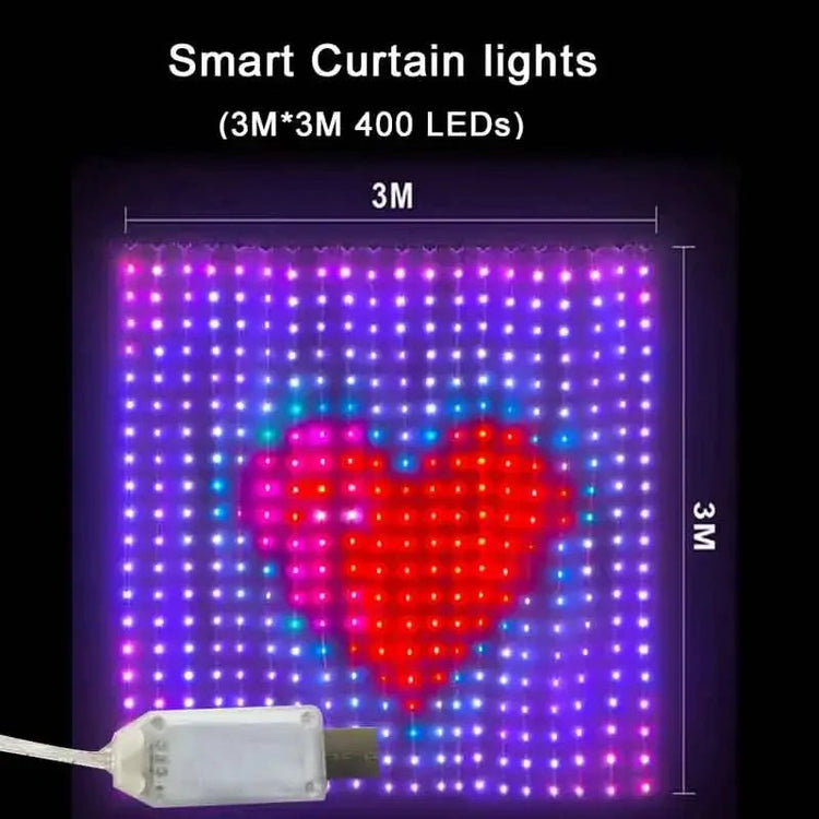 Smart RGB Curtain Lights with Bluetooth & Music Sync - My Own Cosmos