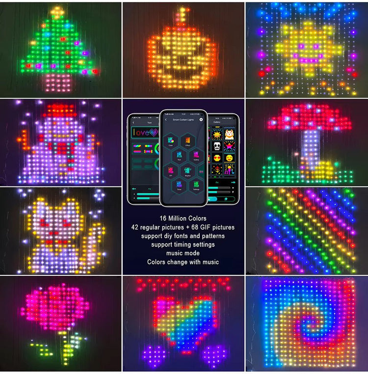 Smart RGB Curtain Lights with Bluetooth & Music Sync - My Own Cosmos