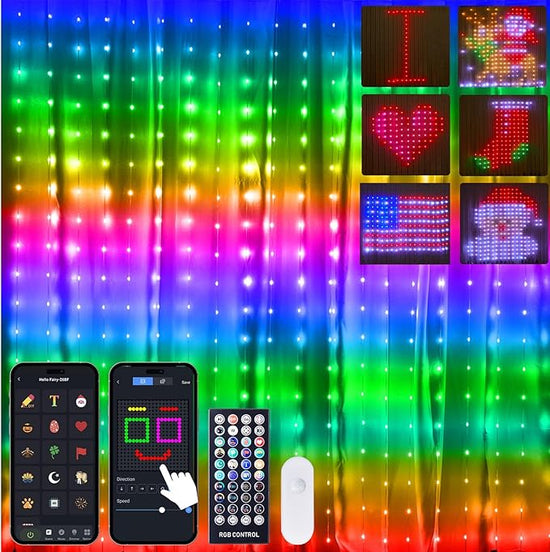 Smart RGB Curtain Lights with Bluetooth & Music Sync - My Own Cosmos