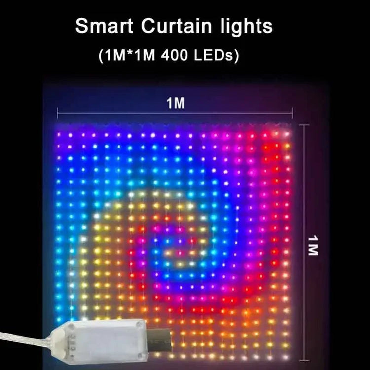 Smart RGB Curtain Lights with Bluetooth & Music Sync - My Own Cosmos